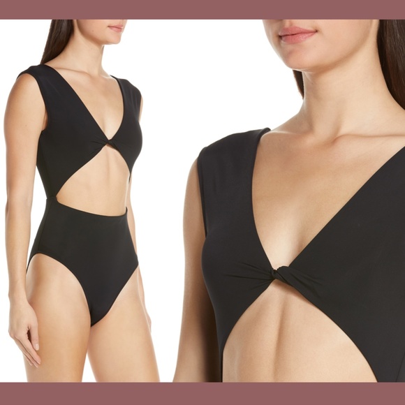 NEW $260 Beth Richards Twist One-Piece Swimsuit in Black [SZ Large‎ ] - Picture 5 of 12